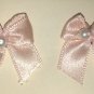 Satin Ribbon Bow and Pearl Earrings