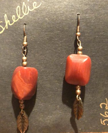 Beaded Gemstone Dangle Earrings, Free Shipping