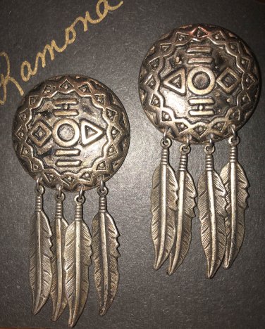 Native American Button with Charm Dangles - Free Shipping