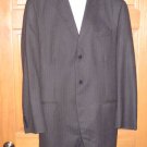 DKNY - Wool Charcoal Gray, Navy Pinstriped Suit 44 Long