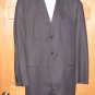 DKNY - Wool Charcoal Gray, Navy Pinstriped Suit 44 Long
