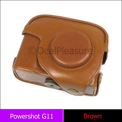 Camera Leather Case/Bag for Canon Powershot G11 G12 (Brown)