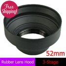 52mm Rubber Lens Hood 3-Stage with Mount for Canon Nikon