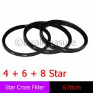 67mm Star Filter Cross 4 + 6 + 8 Point Three Glass Combo