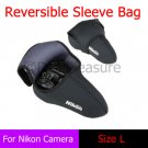 Reversible Neoprene D-SLR Camera Sleeve Bag Pouch Case L for Nikon D7000 18-105mm Lens