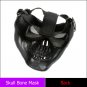 Death Skull Bone Airsoft Full Face Mask -Black- Protective Military Game