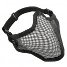(Black) Airsoft Half Face Mask With Wire Mesh (Metal Net) Military Game
