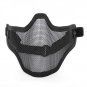 (Black) Airsoft Half Face Mask With Wire Mesh (Metal Net) Military Game