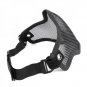 (Black) Airsoft Half Face Mask With Wire Mesh (Metal Net) Military Game