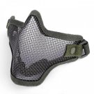 (Army Green) Airsoft Half Face Mask With Wire Mesh (Metal Net) Military Game
