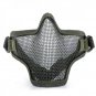 (Army Green) Airsoft Half Face Mask With Wire Mesh (Metal Net) Military Game