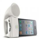 Horn Stand Amplifier Speaker for Apple iPhone 4 -Cute-White