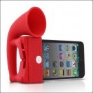 Horn Stand Amplifier Speaker for Apple iPhone 4 -Cute-Red