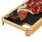 3D Phoenix Rhinestone Case Cover Protector for Apple iPhone 4G 4S New (red leather)