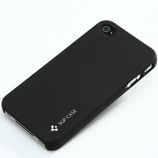 Slim Case Protector Cover for iPhone 4S 4 Sanding Material Anti Fingerprint -Black-