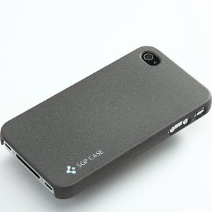 Slim Case Protector Cover for iPhone 4S 4 Sanding Material Anti Fingerprint -Gray-