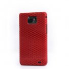 Protect Case Cover Set for Samsung I9100 Galaxy S II 2 Cell Phone - Grid Series - Red