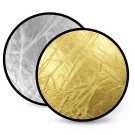 24" 60cm 2-in-1 Studio Light Reflector Golden & Silver Collapsible Disc Circular
