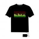 EL LED T-Shirt Light Glowing DJ Figure - Music Frequency Spectrum Moving (Size XXL)