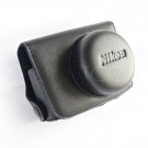 PU Leather Case Bag Cover for Nikon J1 J2 10mm Lens (Black)