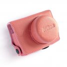 PU Leather Case Bag Cover for Nikon J1 J2 10mm Lens (Color Pink)