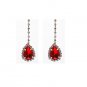 Red Rhinestone Ladies' Jewelry Set Necklace And Earrings