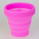 Portable Silicon Telescopic Drink Cup Foldable for Home Outdoor Sports Hiking - Pink