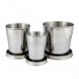 Portable Metallic Telescopic Drink Cup Foldable for Home Outdoor Sports Hiking (L)