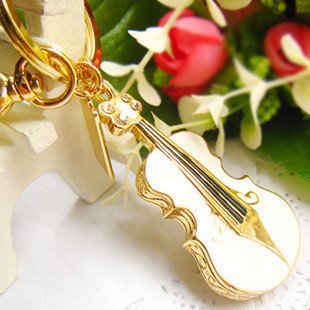 32GB Violin Shape USB Flash Drive Memory Stick Key Ring Gift Gadget - White -