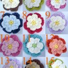 Set of Five - Double Layer Crochet Flower Hair Clip - You Pick Colors