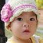 2T-4T CandyStripe Flapper Beanie hat - celery, pastel pink, rose pink, eggshell, yellow