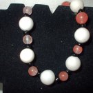 Pink, Black, and White Stretch Bracelet