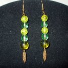 Green and Gold Earrings