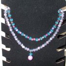 2 Strand Blue and Purple Bead Necklace