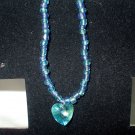 Blue Stretch Bracelet with Blue Heart Charm