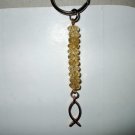 Bronze Fish Keychain with Yellow Rondelles