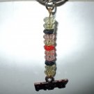 Bronze Pray Keychain with Multicolor Rondelles