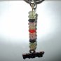 Bronze Pray Keychain with Multicolor Rondelles
