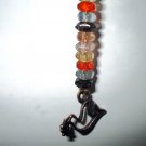Bronze Dove Keychain with Multicolor Rondelles