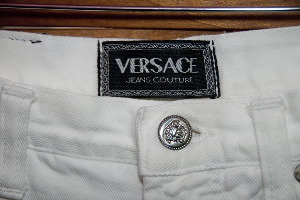NEW YEARS SALE: VERSACE Jeans Couture, in white denim - only $42