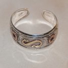Cuff Bracelet w/ "S" Monogram- SS with Gold accents & genuine Sapphires - $219 OBO