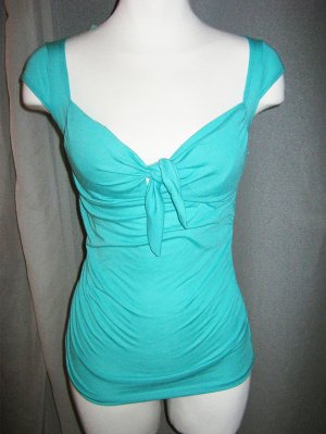 Teal Cap Sleeved Casual Top
