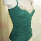 Green Gathered Casual Tank