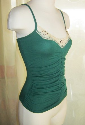 Green Gathered Casual Tank