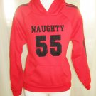 Red 'Naughty' Pull Over Hoodie