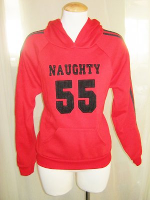 Red 'Naughty' Pull Over Hoodie
