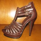 Brown 5" Gladiator Platform Heels