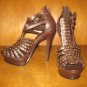 Brown 5" Gladiator Platform Heels