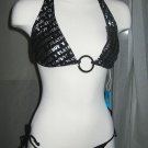 Black 'Playboy' Halter Teeny Bikini