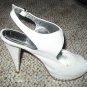 White Pinup PeepToe Heels